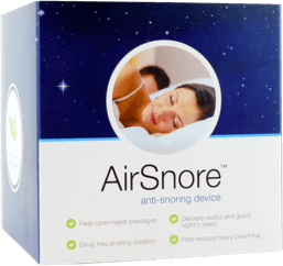 AirSnore yra revoliucinė priemonė nuo knarkimo. Produktas suteikia laisvą kvėpavimą, kad visą naktį galėtum ramiai miegoti